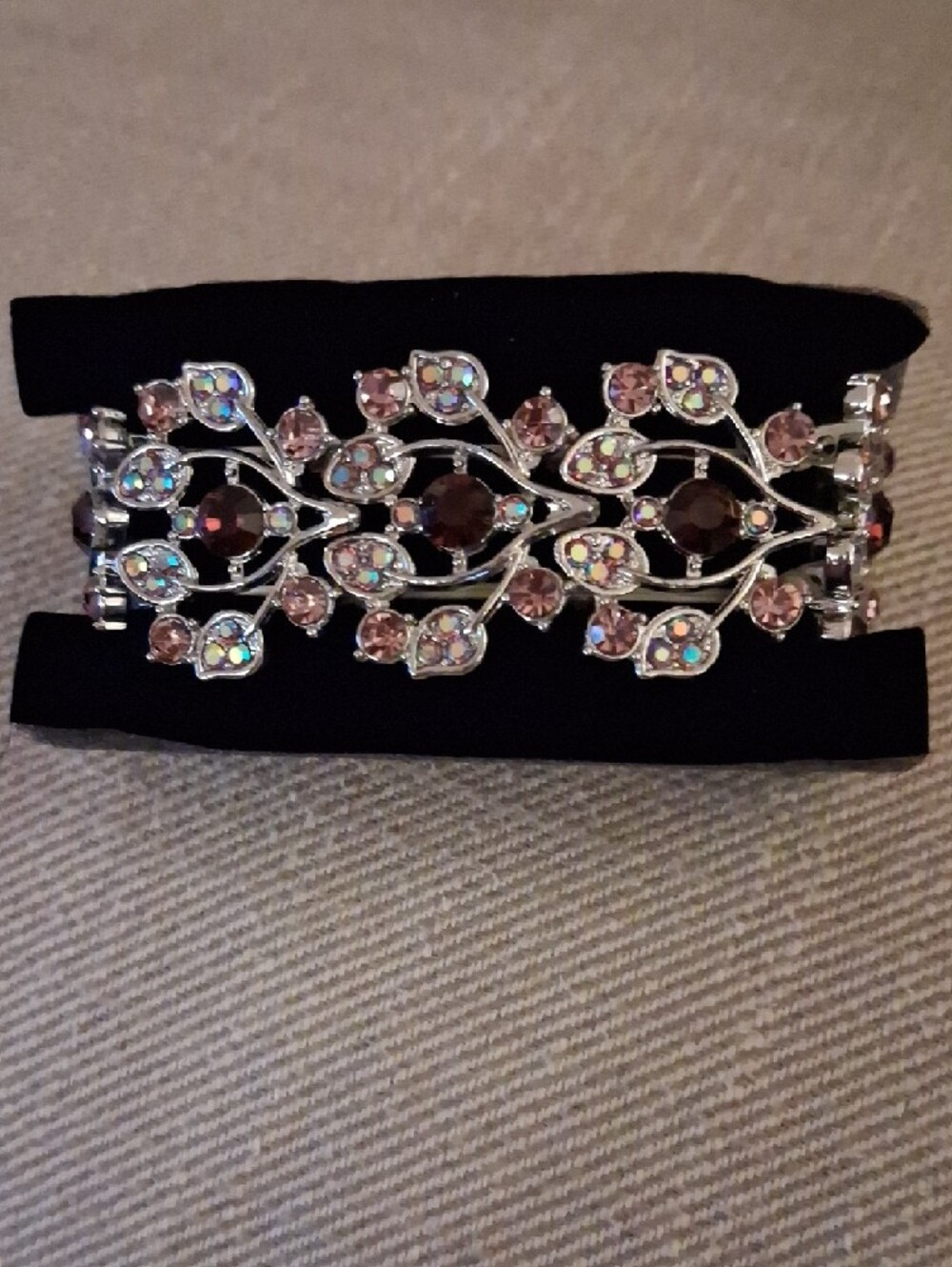 The Danbury Mint Pink & Burgundy Crystal Bracelet